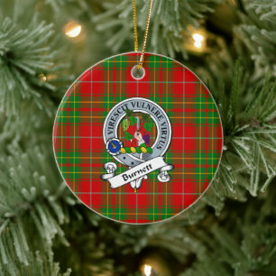 Clan Burnett Ancient Badge Tartan Plaid Ceramic Tree Decoration