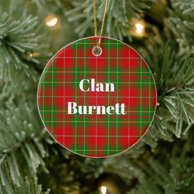 Clan Burnett Ancient Tartan Ceramic Tree Decoration (Tree)