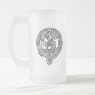 Clan Burnett Crest Frosted Glass Beer Mug