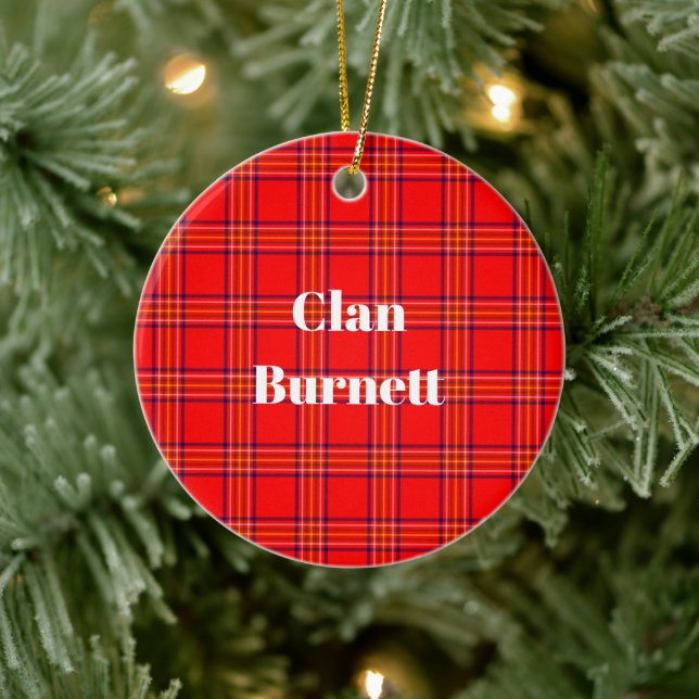Clan Burnett Modern Tartan Ceramic Tree Decoration (Tree)