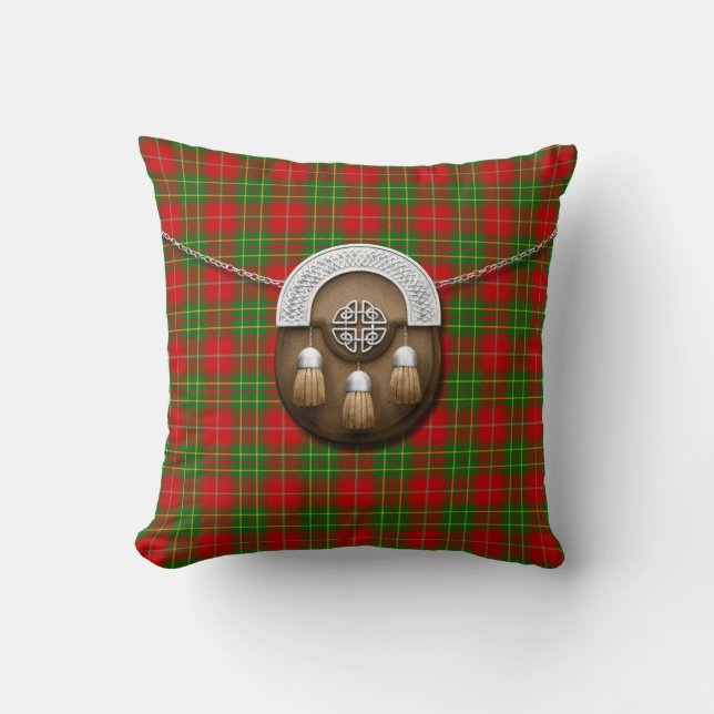 Clan Burnett Tartan And Sporran Cushion (Front)