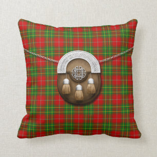 Clan Burnett Tartan And Sporran Cushion
