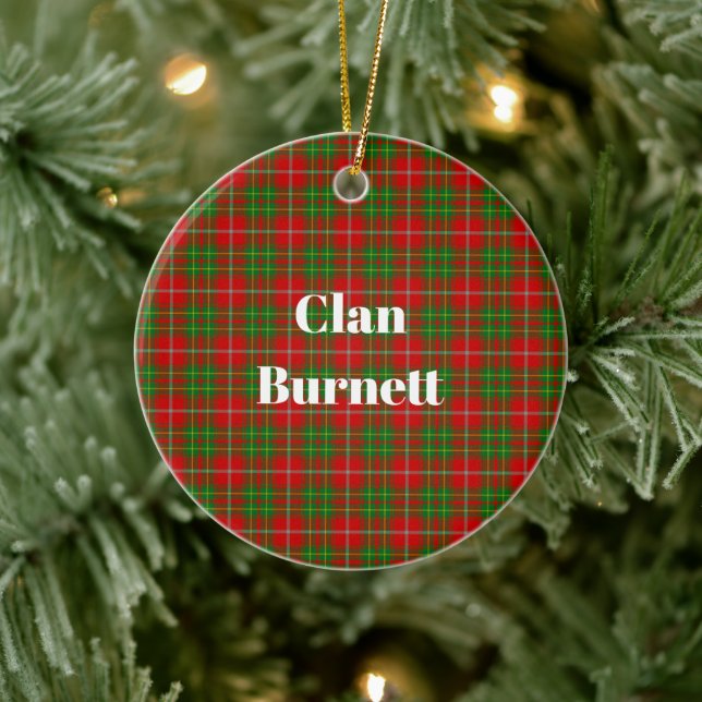 Clan Burnett Tartan Ceramic Tree Decoration (Tree)
