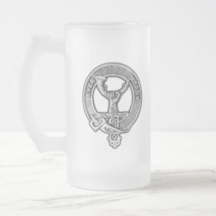 Clan Burns Crest Frosted Glass Beer Mug