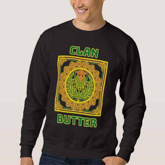 Clan Butter Scottish Celtic Thistle Sweatshirt (Front)