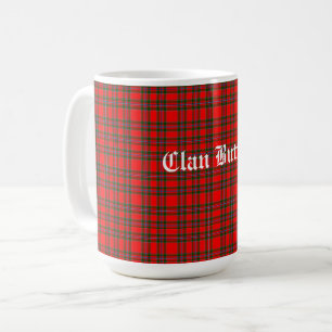 Clan Butter Tartan and Custom Text   Coffee Mug