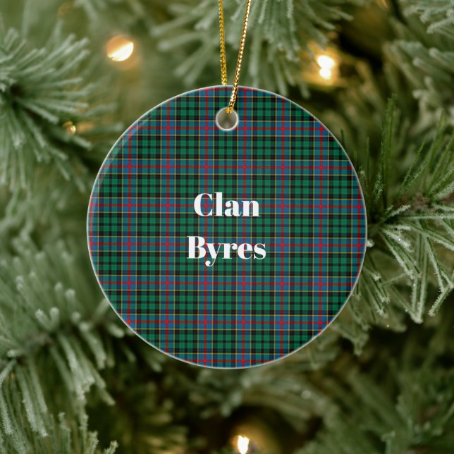 Clan Byres Tartan Ceramic Tree Decoration (Tree)