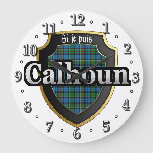 Clan Calhoun Tartan Scottish Dream Clock (Front)