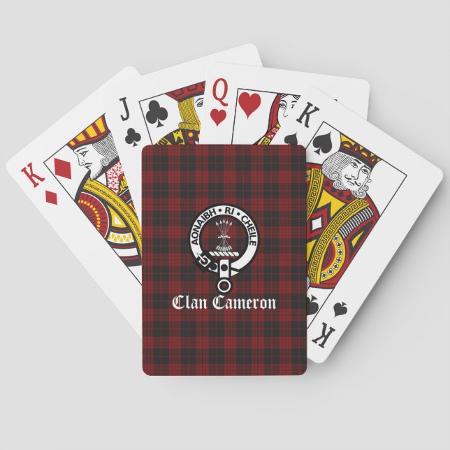 Clan Cameron Crest Badge & Tartan  Playing Cards (Back)