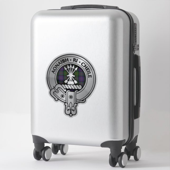 Clan Cameron Crest & Erracht Tartan Sticker (Suitcase)