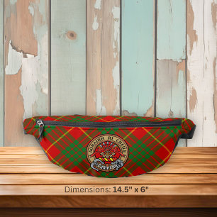 Clan Cameron Crest over Tartan Bum Bags