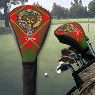 Clan Cameron Crest over Tartan Golf Head Cover