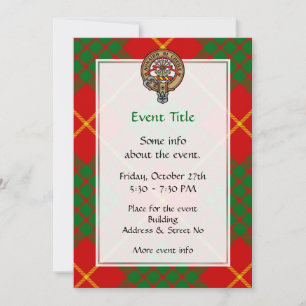 Clan Cameron Crest over Tartan Invitation