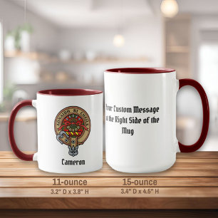 Clan Cameron Crest over Tartan Mug