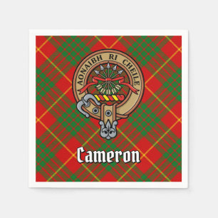 Clan Cameron Crest over Tartan Napkin