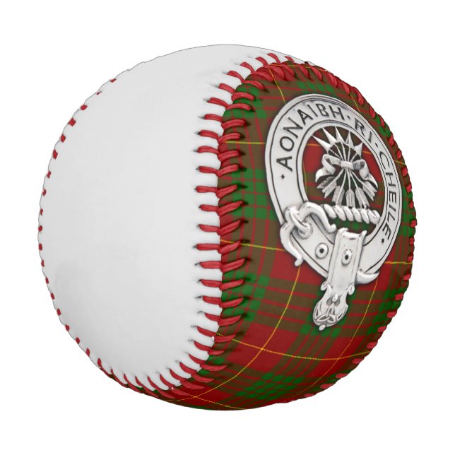 Clan Cameron Crest & Tartan Baseball (Angled)