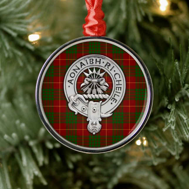 Clan Cameron Crest & Tartan Metal Tree Decoration (Tree)