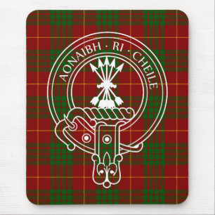 Clan Cameron Crest & Tartan Mouse Mat