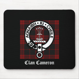 Clan Cameron Crest & Tartan Mouse Mat