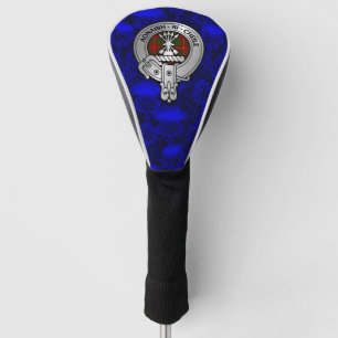 Clan Cameron Crest & Tartan on Thistle Golf Head Cover