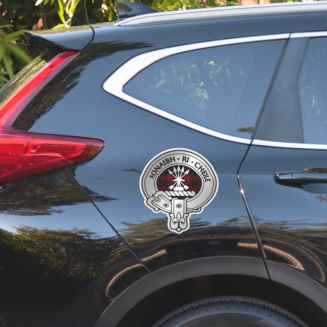 Clan Cameron Crest & Tartan Sticker (Car Side)
