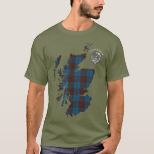 Clan Cameron Hunting Tartan Map & Crest T-Shirt