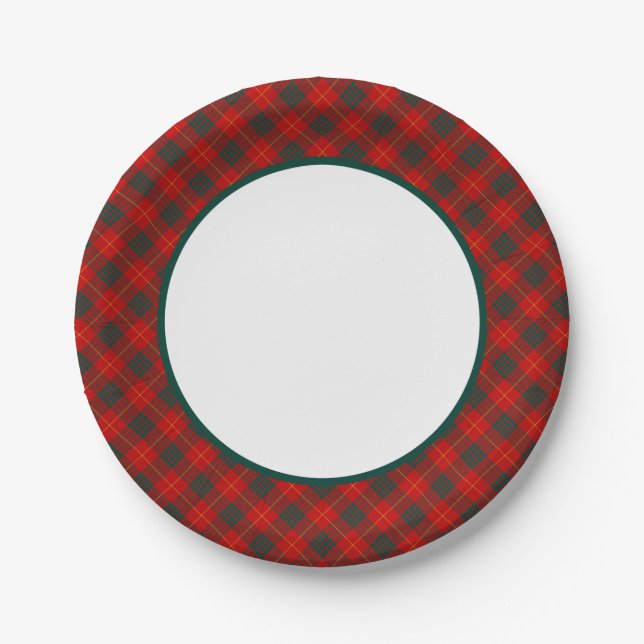 Clan Cameron Tartan Border Paper Plate (Front)