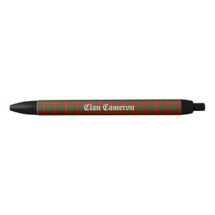 Clan Cameron Tartan Customisable Black Ink Pen