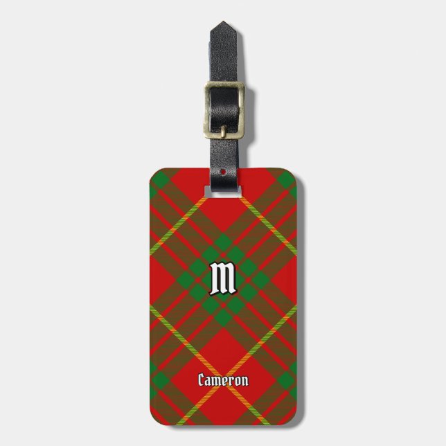 Clan Cameron Tartan Luggage Tag (Front Vertical)