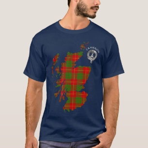 Clan Cameron Tartan Map & Crest T-Shirt