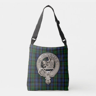 Clan Campbell Crest & Breadalbane Tartan Crossbody Bag