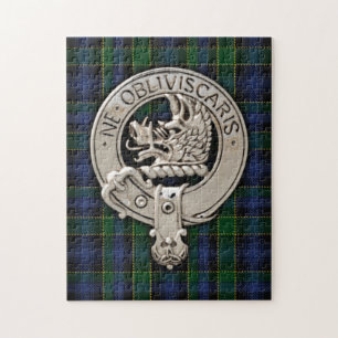 Clan Campbell Crest & Breadalbane Tartan Jigsaw Puzzle