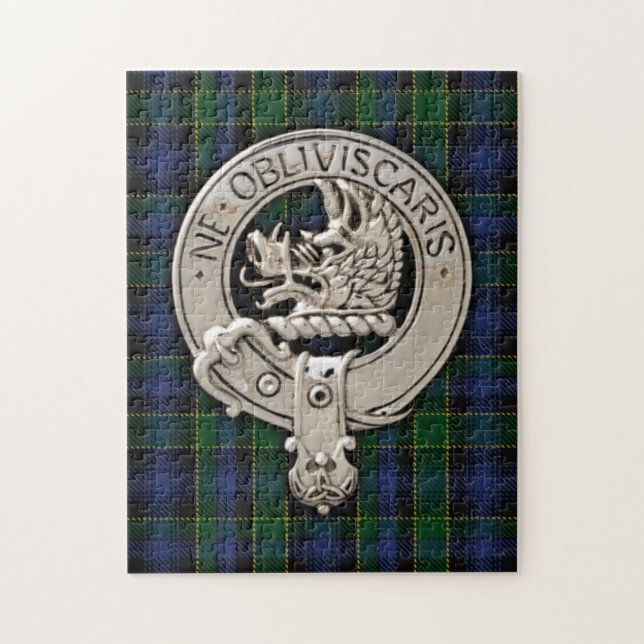 Clan Campbell Crest & Breadalbane Tartan Jigsaw Puzzle (Vertical)