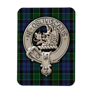 Clan Campbell Crest & Breadalbane Tartan Magnet