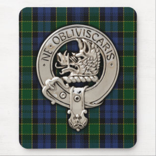 Clan Campbell Crest & Breadalbane Tartan Mouse Mat