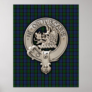 Clan Campbell Crest & Breadalbane Tartan Poster