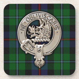 Clan Campbell Crest & Cawdor Tartan Coaster