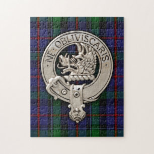 Clan Campbell Crest & Cawdor Tartan Jigsaw Puzzle