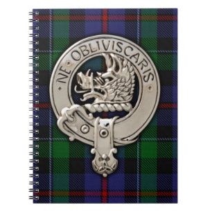 Clan Campbell Crest & Cawdor Tartan Notebook