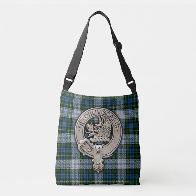 Clan Campbell Crest & Dress Tartan Crossbody Bag (Front)