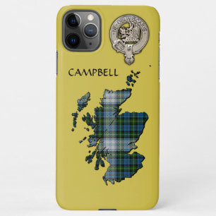 Clan Campbell Crest & Dress Tartan Map iPhone 11Pro Max Case