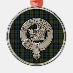 Clan Campbell Crest & Tartan Metal Tree Decoration