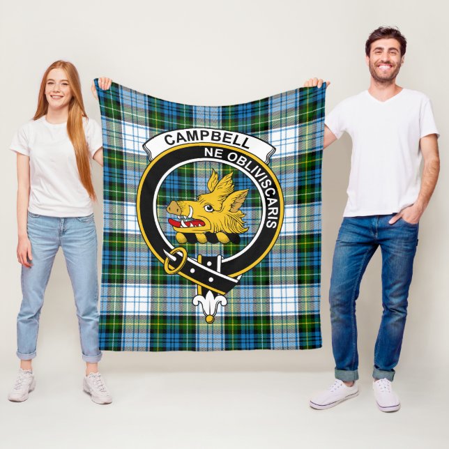 Clan Campbell Dress Tartan Plaid Fleece Blanket (In Situ)
