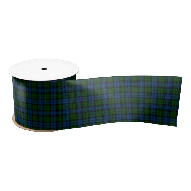 Clan Campbell Military Plaid Tartan Green Check Satin Ribbon (Spool)