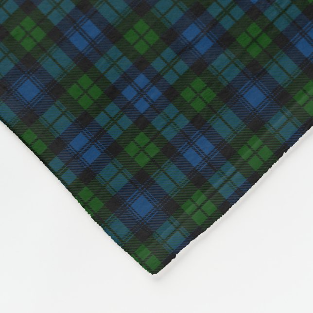 Clan Campbell Military Tartan Fleece Blanket (Corner)