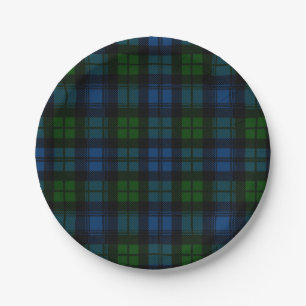 Clan Campbell Military Tartan Paper Plate