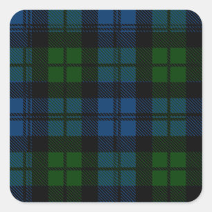 Clan Campbell Military Tartan Square Sticker