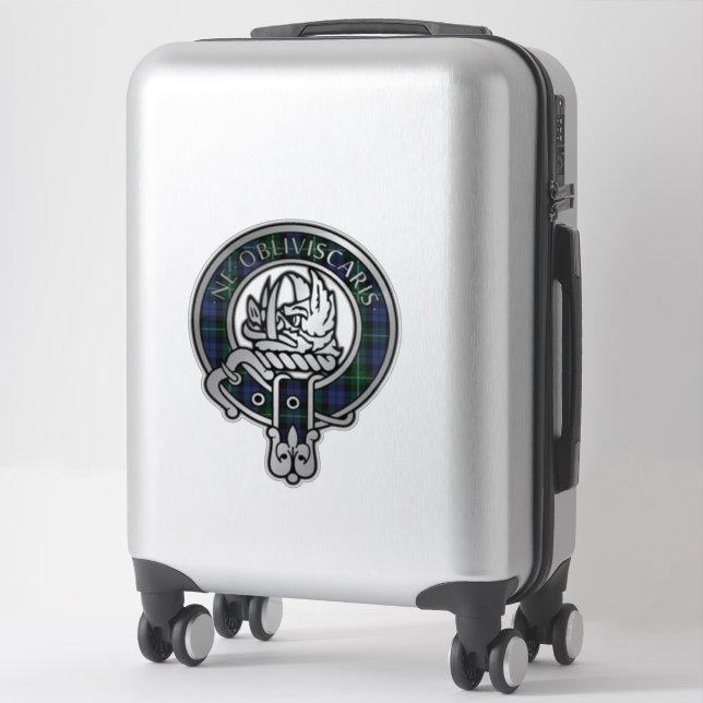 Clan Campbell Tartan Crest Sticker (Suitcase)