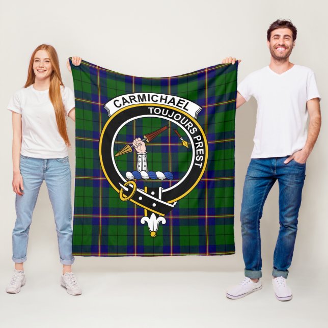 Clan Carmichael Modern Tartan Plaid Fleece Blanket (In Situ)