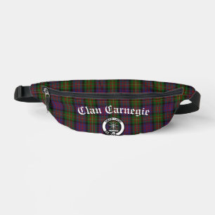 Clan Carnegie Crest Badge and Tartan Bum Bags